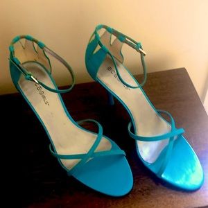BCBG Turquoise Suede Sandals